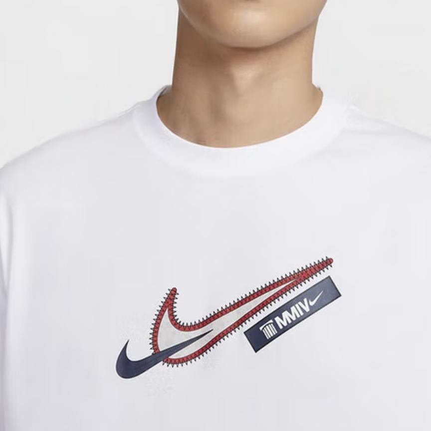 Nike Logo Minimalist Breathable Fashion Pullover Short Sleeve T-Shirt Men Tops White FZ8076100
