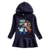 Girls' Ruffle Rainbow Princess Hoodie Dress with Long Sleeves for Spring and Autumn