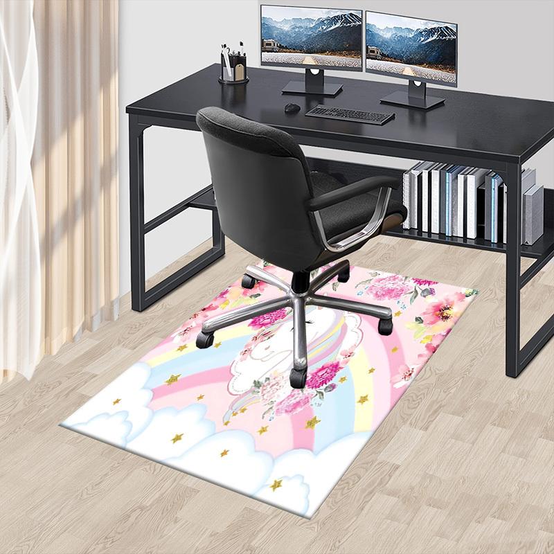 1PC Unicorn Flowers Non-Slip Floor carpet, Office, family, bedroom, Studio - Large Area Rug, Vibrant Colors, Longlasting Material-X429