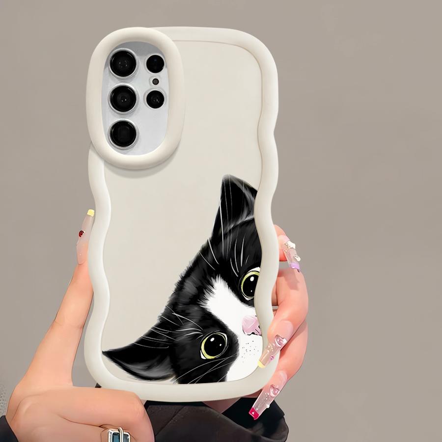 Cute Cat Pattern Case for Samsung Galaxy S23 Plus A25 S24 S22 Ultra S21 A26 S25 S20 FE Soft Phone Cover A35 A55 A36 A54 A24 A34