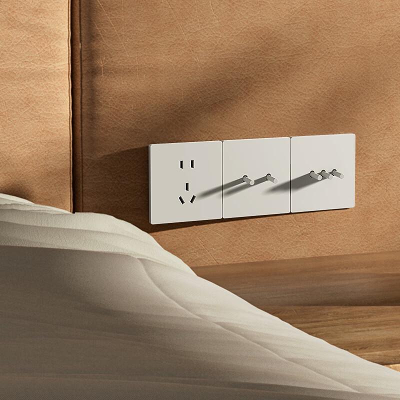 86-Type White Matte Retro Toggle Switch and Socket