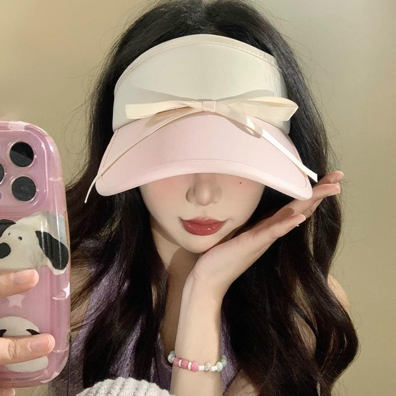 Adorable Summer Sun Protection Hat With Bow Tie And Embroidery Adults For