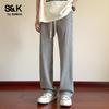 Baleno S&K Men's Textured Straight-Leg Casual Trousers