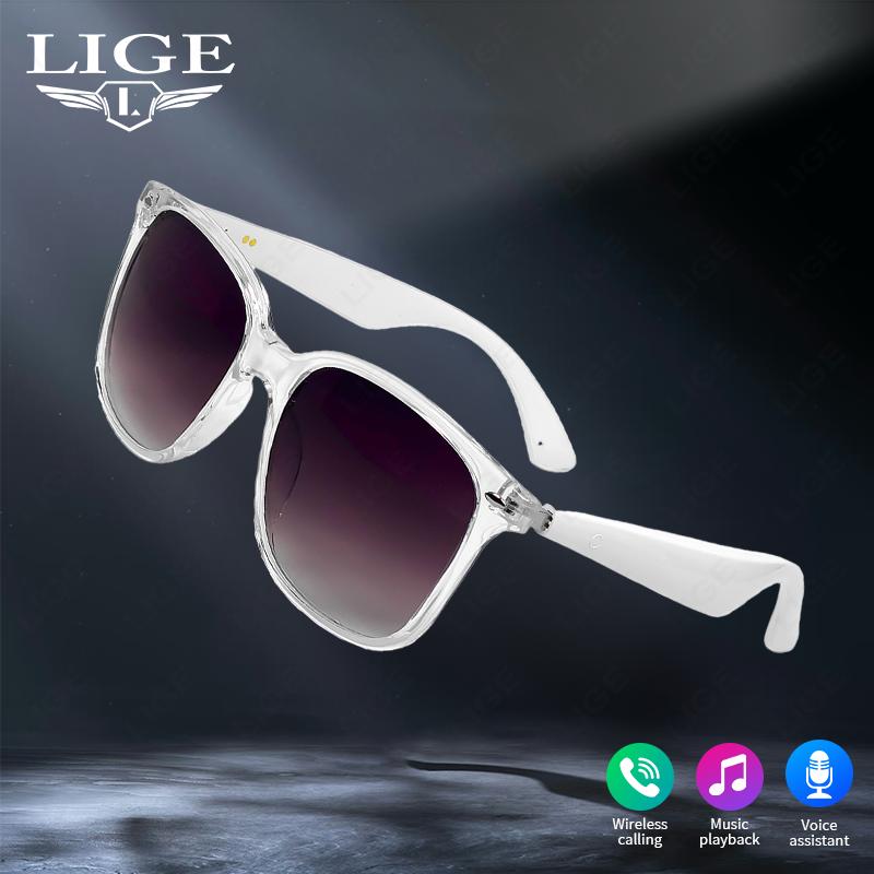 LIGE BWGY500 Translator Smart Sunglasses Answer Calls Wireless Music Player Eyewear AI Voice Assistant UV Protection Anti-Glare