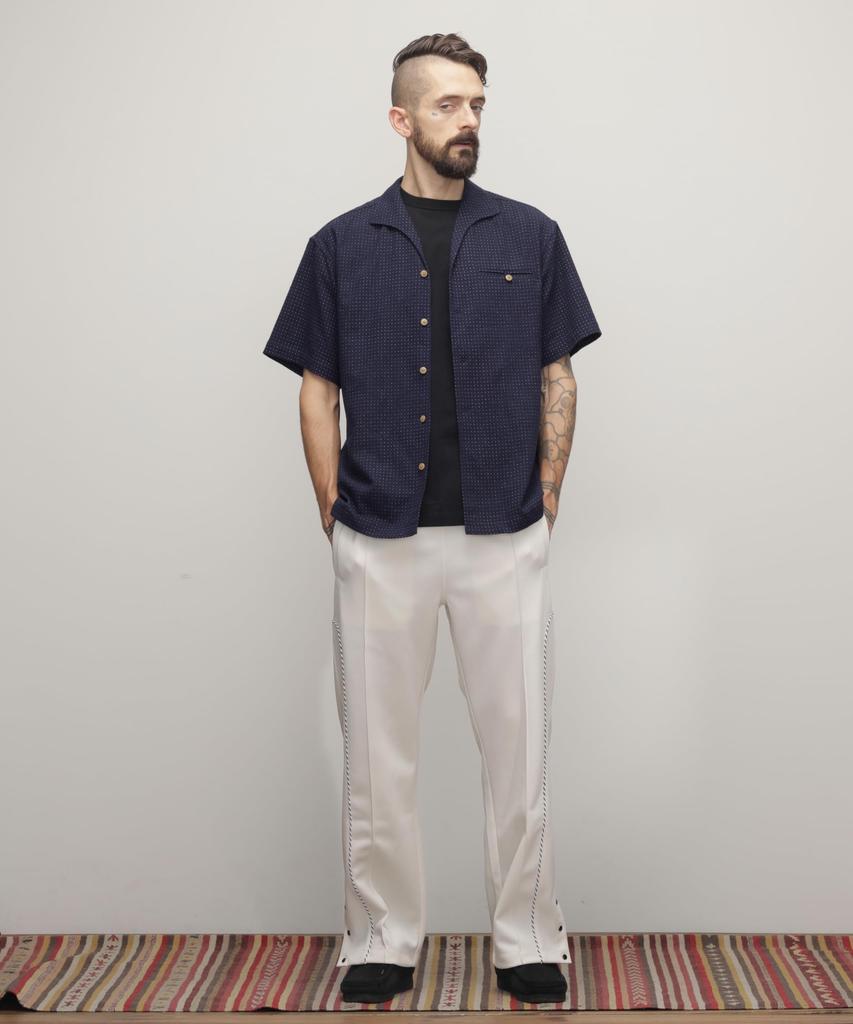 Schott NYC HV SHIRT "POLKA DOT" / Hemp Viscose Shirt "Polka Dot" / 782-4123015 Men's S 120 Navy