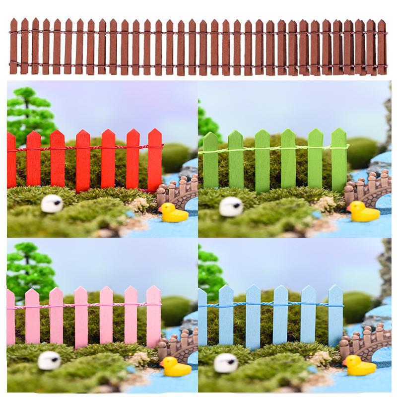90cm Mini Diy Wood Fence Miniature Plant Decor Landscape Crafts Dollhouse Micro