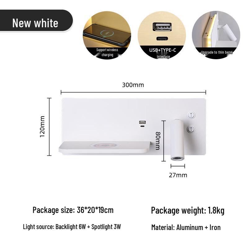 

Modern Minimalist Bedside Reading Wall Lamp