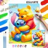Winnie Stitch Oil Art Painting Kit Home Wall Decor Handmade Gift for Anime Fans DIY Cartoon Canvas Art for Bedroom Room Decor 130