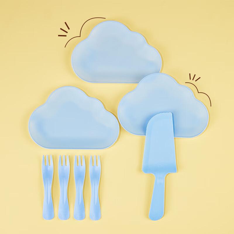 Eco-Friendly Disposable Birthday Cake Tableware Set
