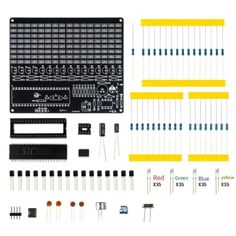 Colorful Voice Activated LED Rhythm Light Display Board With 16X8 Light Panel For Music Visualization Projects