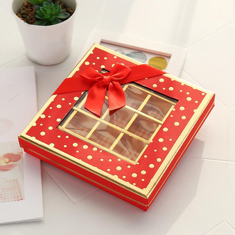 WTEMPO 3PCS 25 Grids Chocolate Candy Pastry Packaging Box with Bow Creative DIY Gift Boxes Suitable for Birthday Christmas New Year Valentine's Day