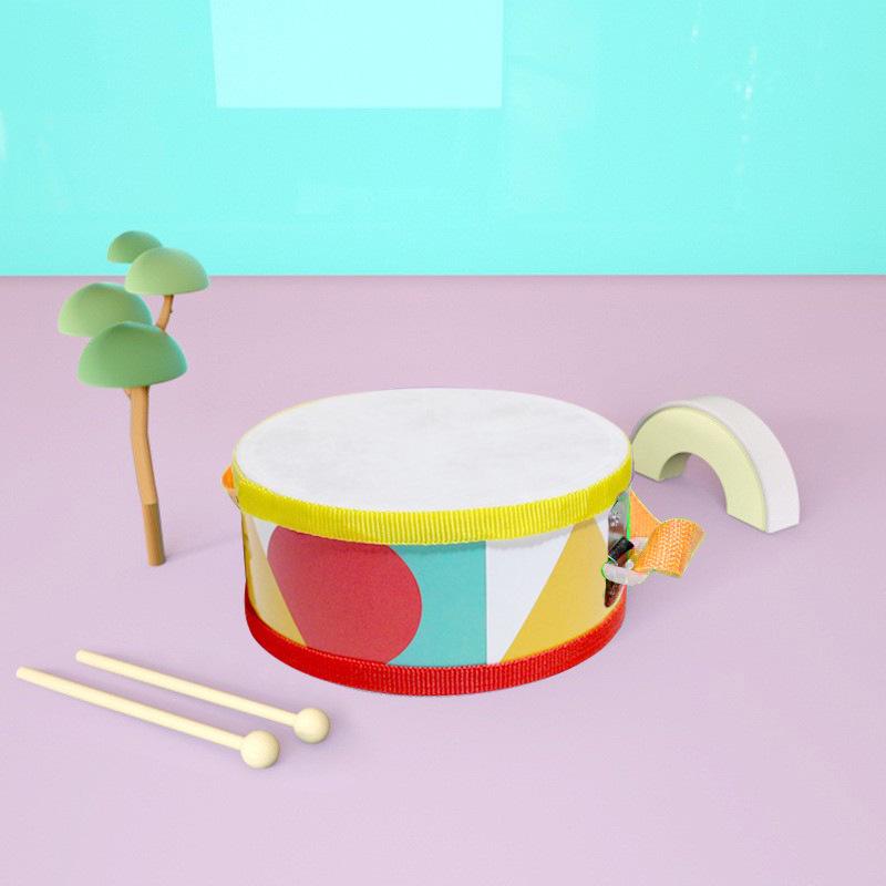 Wooden Cartoon Double-Sided Children s Percussion Drum Toy