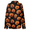 Women’s Halloween Print Button Down Long Sleeve Fit Shirt Turn Down Collar Top for Casual Daily Wear