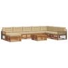 Outdoor Sofa Set 9 Pcs Natural and Beige Solid Acacia Wood