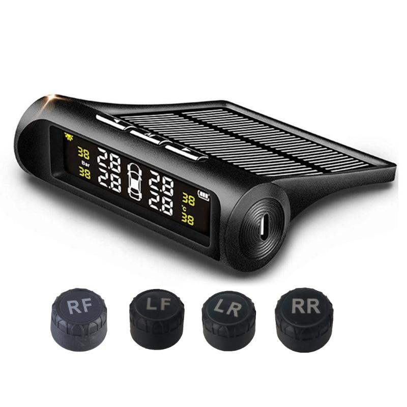 Vehicle Safety TPMS Tire Safety Monitoring System Solar Power Wireless Auto Security Alarm External Tyre Pressure Sensor