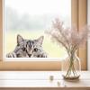 Cute Realistic Kitten Window Stickers, Self-Adhesive Double-Sided Visible Decals for Pet Shop Door Glass Home Decoration