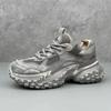 Chunky Sneakers Men Designer Tire Bottom Sport Shoes Fashion Casual Leather Mesh Breathable Height Increased Flat Platform Shoes