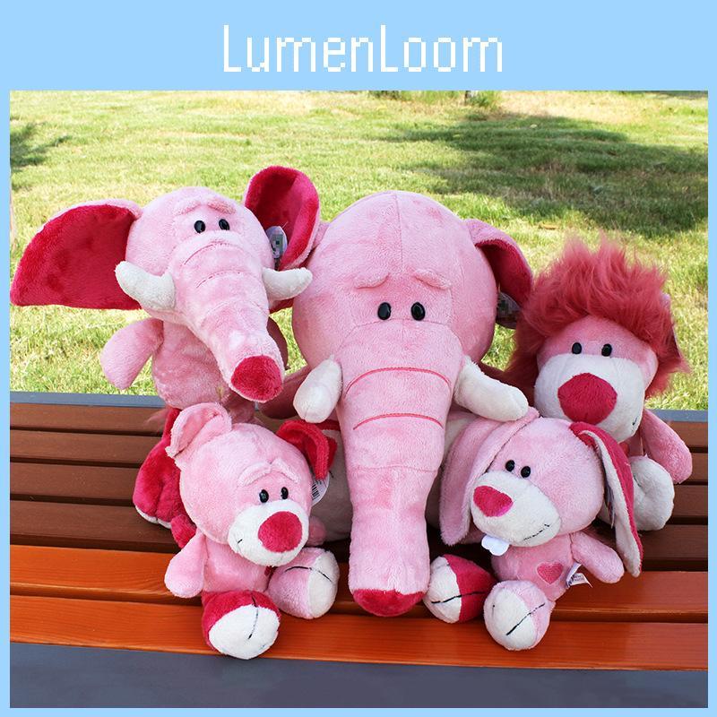 Figures Animal Plush Lion Elephant Rabbit With Pp Cotton Filling For Kids Gift