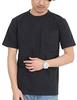 [T-shirt.st] Short-sleeved Plain T-shirt, Extra-thick Cotton, Super Heavyweight, with Pocket, 10.2oz, Men's, Black, Size L