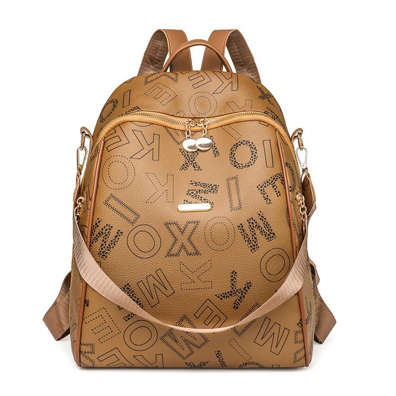 Schoolbag New Fashion Trend Foreign Style Women's Backpack Popular Senior Internet Celebrity Going Out Bag Atmospheric Texture Printed Bag