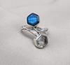 Labradorite & Green Amethyst 925 Sterling Silver Ring: Adjustable Double Stone