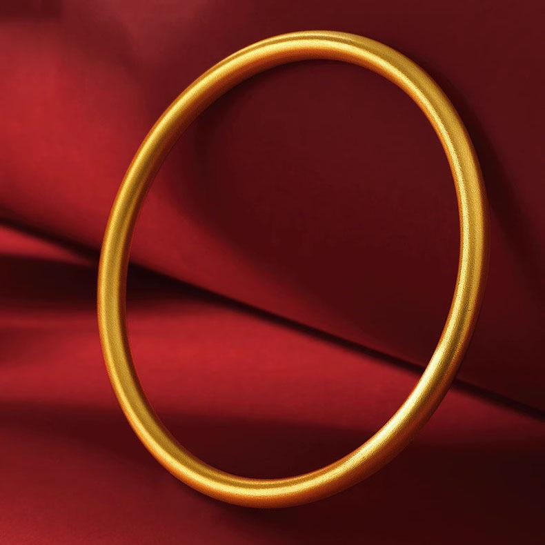 Вьетнамский Песочный Золотой Женский Браслет в Национальном Стиле 3N Ancient Bangle 56mm