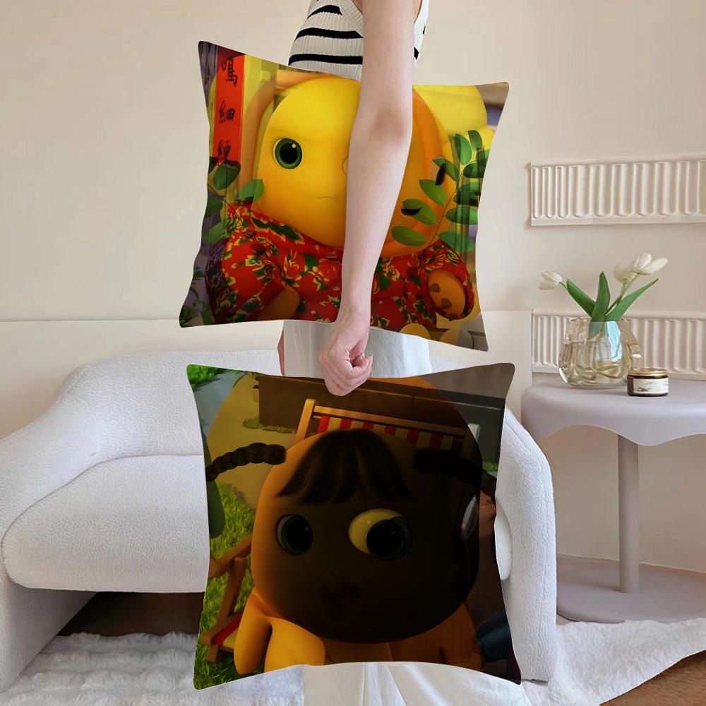 NNAILONG CARTOONB Pillow Case Antidustmite Pillowcase Invisible Zipper Silky Short Plush Sofa Cushion Cover