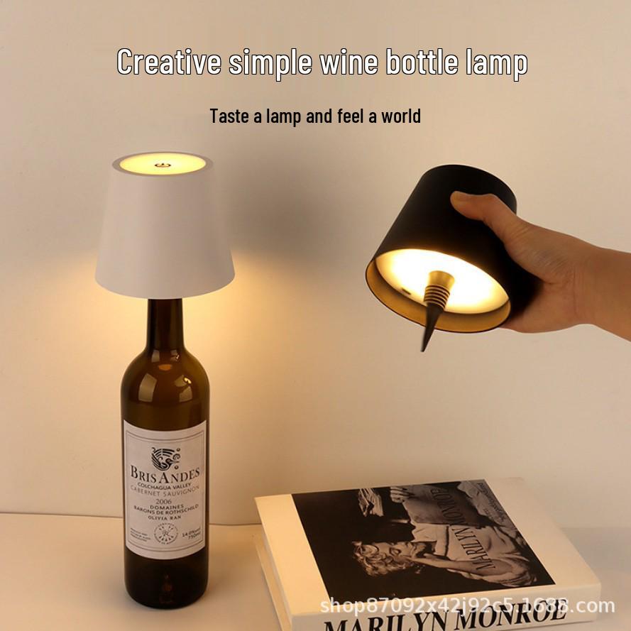 LED Wine Bottle Stopper Light with RGB for Bars and Restaurants - Rechargeable Wine Pourer Table Lamp.