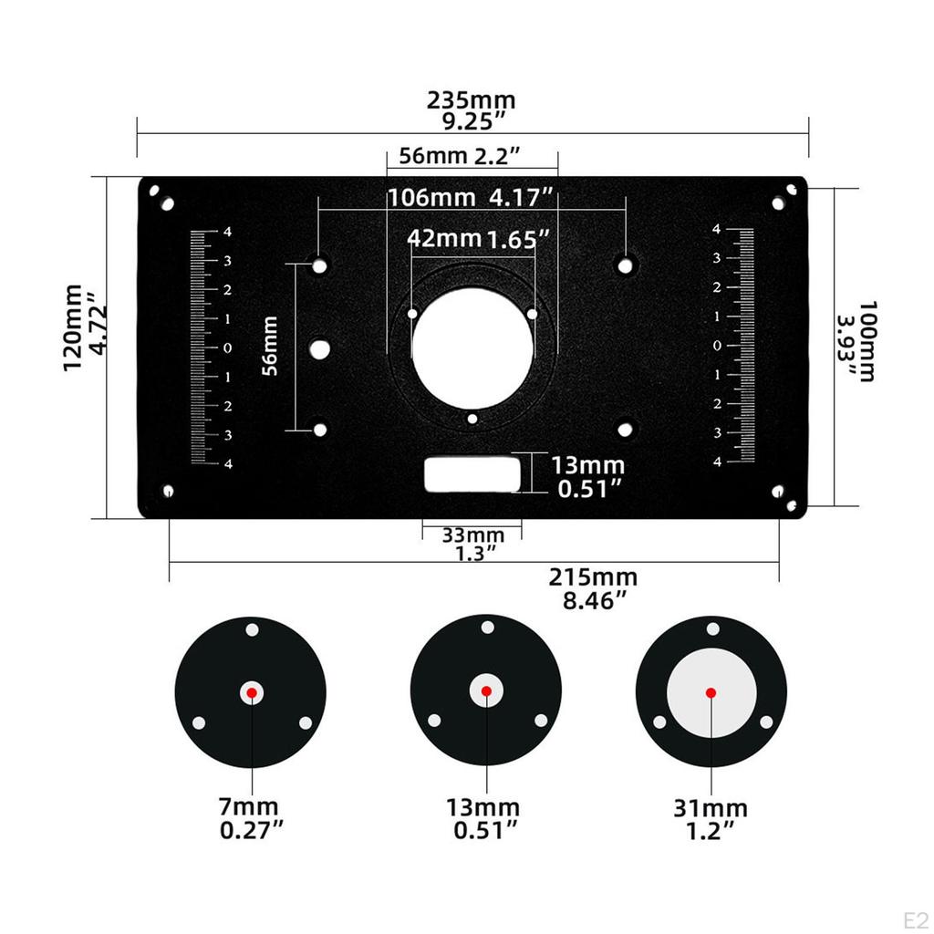 Aluminum Router Table Plate Insert for Woodworking Benches,Routers Bench Trimming