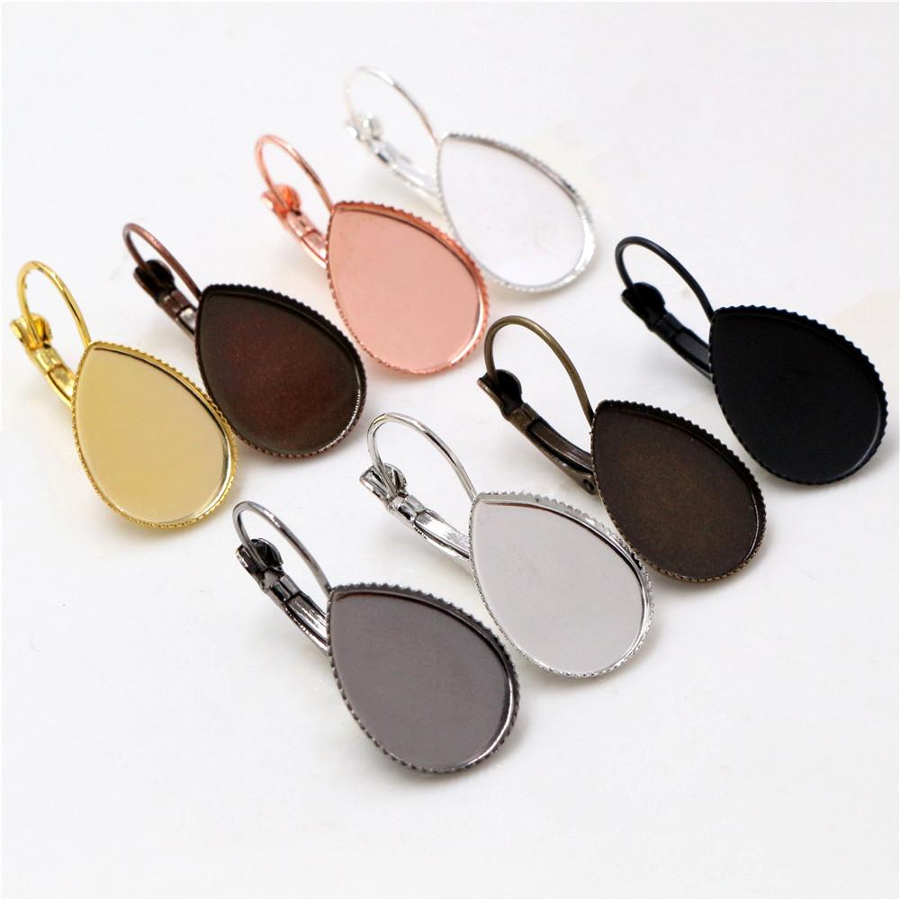 18x25mm 10x14mm 13x18mm 10pcs 8 Colors plated French Lever Back Earrings Blank/Base,Fit Drop glass cabochons;Earring bezels