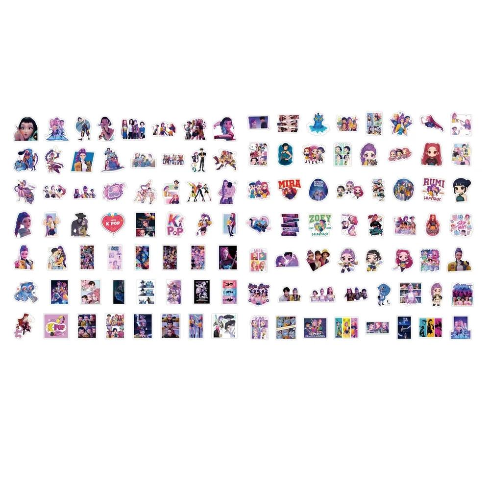 55/110 PEZZI K-POP Demon Hunters Pellicola Adesiva Periferica Televisiva Adesivi Decorativi per Computer Vinile Impermeabile Giocattolo Regali per Ragazze