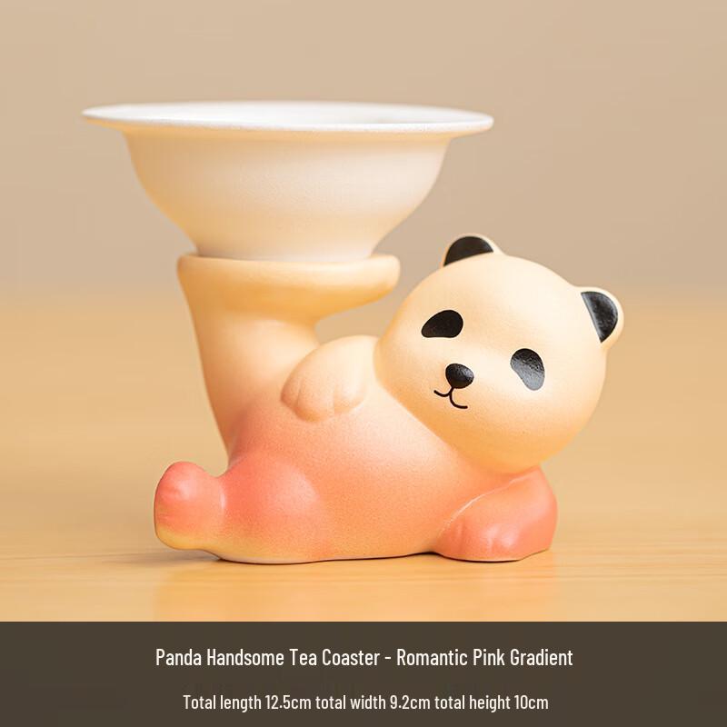 Panda Ceramic Tea Strainer Panda Tea Tray Gradient Pink