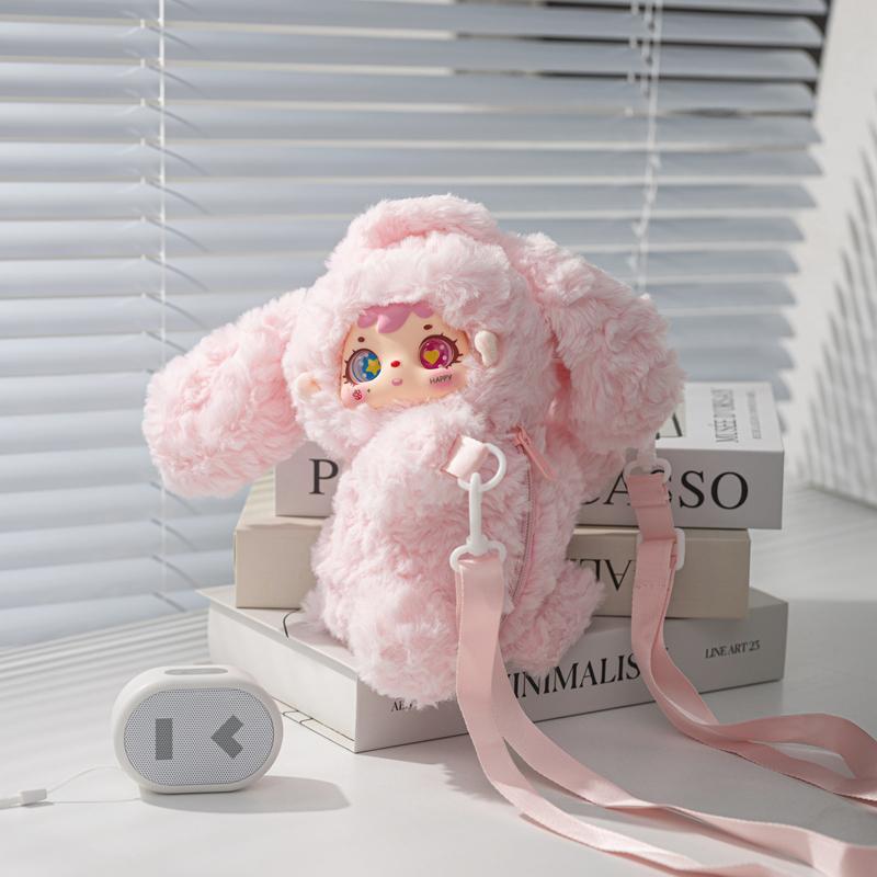 25cm Kawaii Cartoon Simulation Anime Farbe Süßigkeit Ohrhänger Hase Baby Stofftier Plüschtier Rucksack Für Mädchen Plüsch Kosmetiktasche 25cm