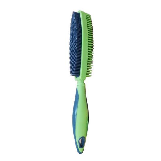 Pet Hair Removal Brush Reusable Lint Remover Soft Rubber Bristles зелёный