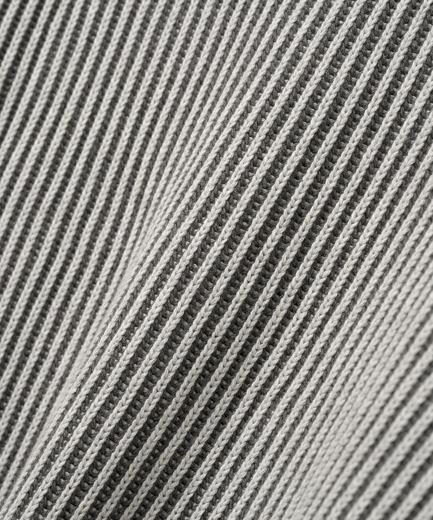 KNITTED Two-Tone Ribbed Logo Knit Charcoal
