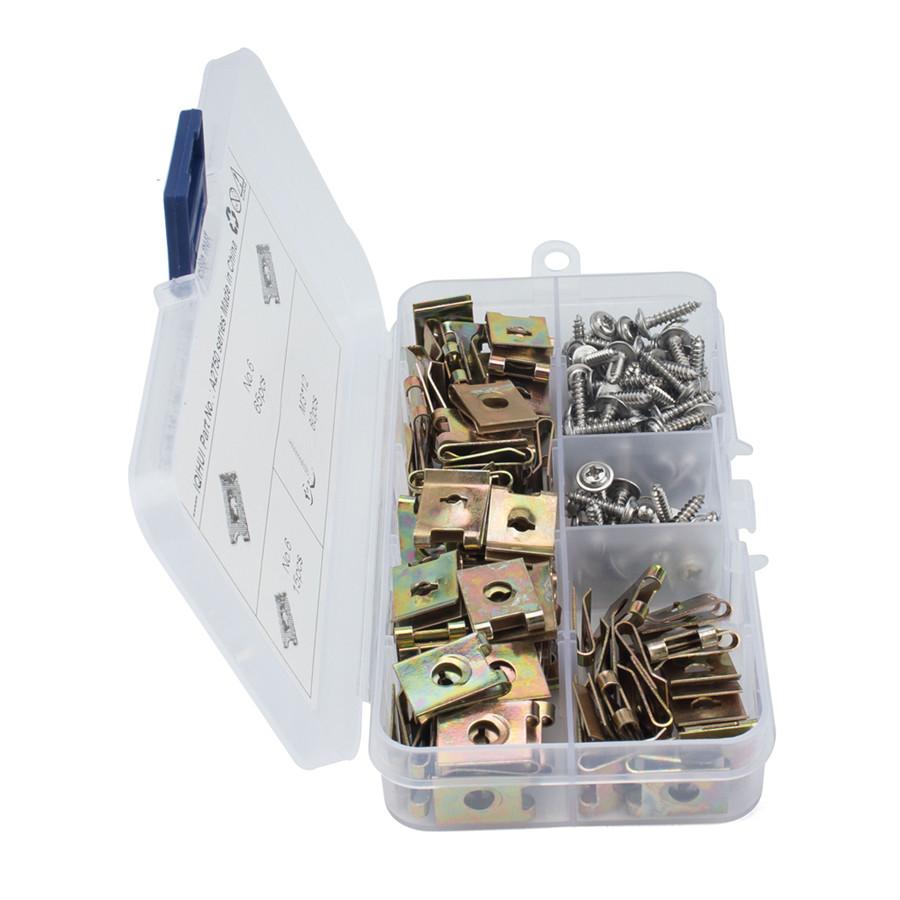 160 Pcs Car Motorcycle Speed No.6 Fastener U Nut M3*12 Clip Interior Trim Panel