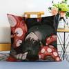 CChainsaw Man Cushion Cover Washable Linen Pillowcase Soft  for Sofa Bed Cozy Home Room Decor