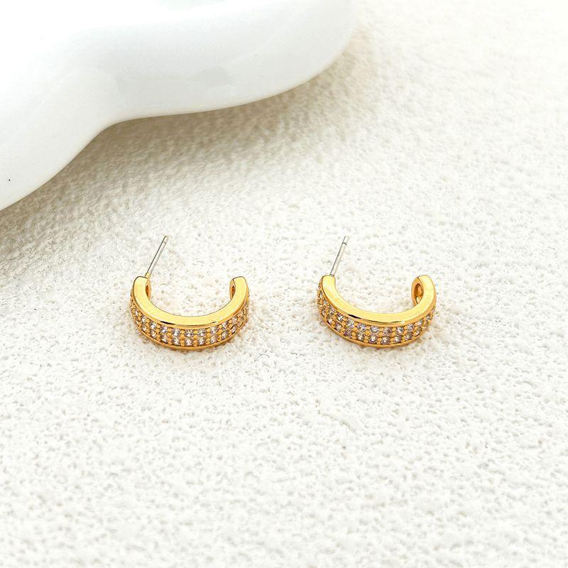 

Manufacturer Supply Niche Simple Personality Letter C Earrings Earrings Spot золотой