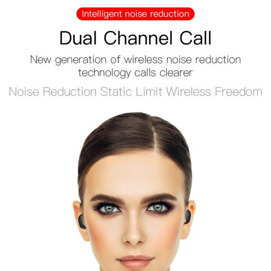 E6S Wireless 6D Stereo V5.0 Bluetooth-compatible In-ear Earbuds Sports Earphones with Mic