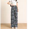 Women's Wide Leg Pants Elastic High Waist Drawstring Elephant Print Pants