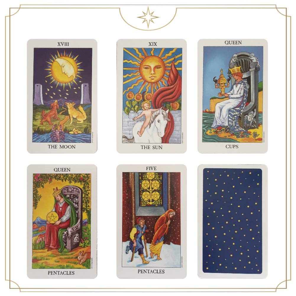 Gammi Tarot Waite with Japanese Radiant Tin Case and Tarot Pouch Cards, Edition, Instructions, (Black)