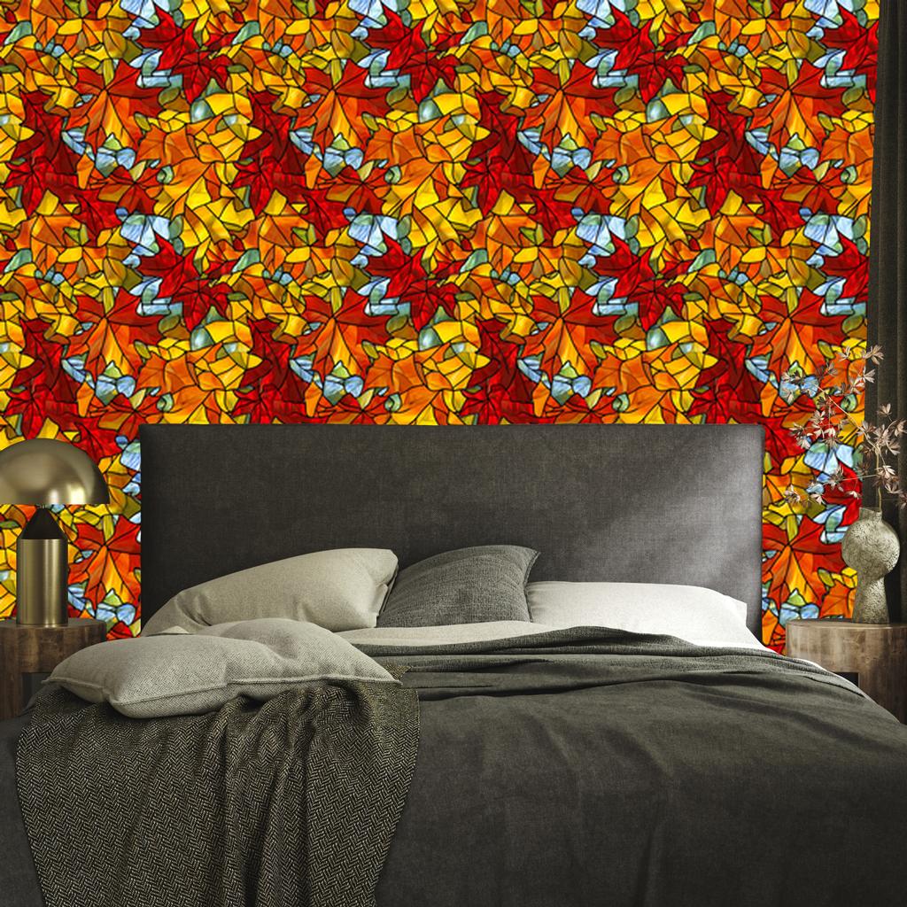 Stained Glass Wallpaper Red and Gold for Living Room and Bedroom 50x1000