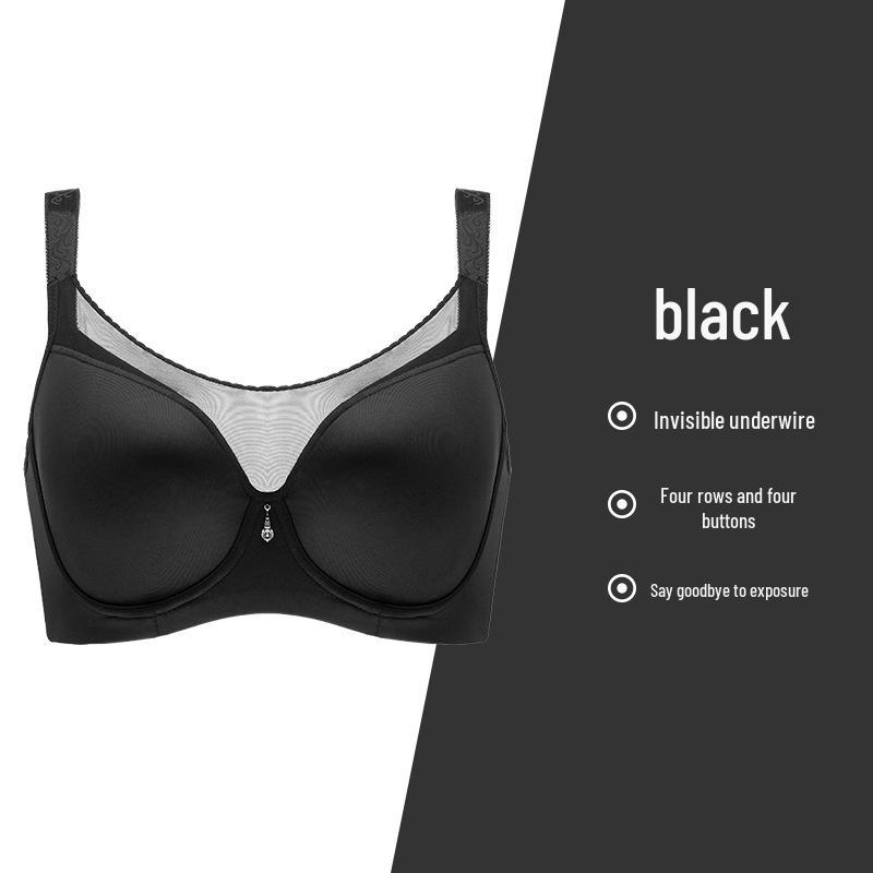 Strapless Full-Cup Push-Up Underwire Bra for Women - Plus Size, Seamless and Smoothing 95E чёрный