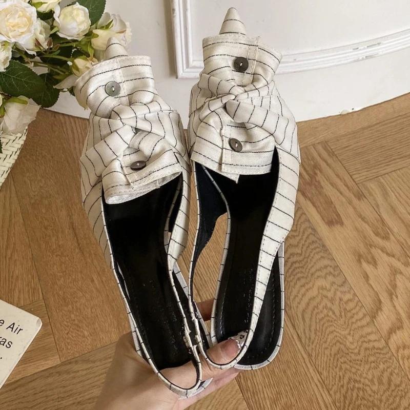 Fashion Brand Designer High Heels Women Button Butterfly-knot Party Dress Shoes Elegant Pointed Toe Pumps Sandals Women Zapatos De Mujer