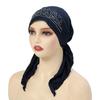 Dehnbarer Polyester Strass Beanie Kopftuch für Damen
