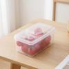 5xPortable Fruit Lunch Box for Students, Transparent Divided Food Container with Lid Picnics and