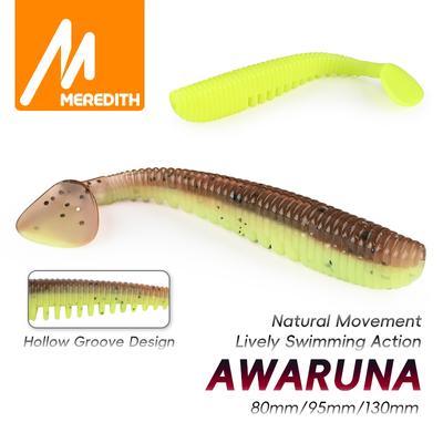 MEREDITH Awaruna Fishing Lures 8cm 9.5cm 13cm Artificial Baits Wobblers Soft Lures Shad Carp Silicone Fishing Soft Baits Tackle