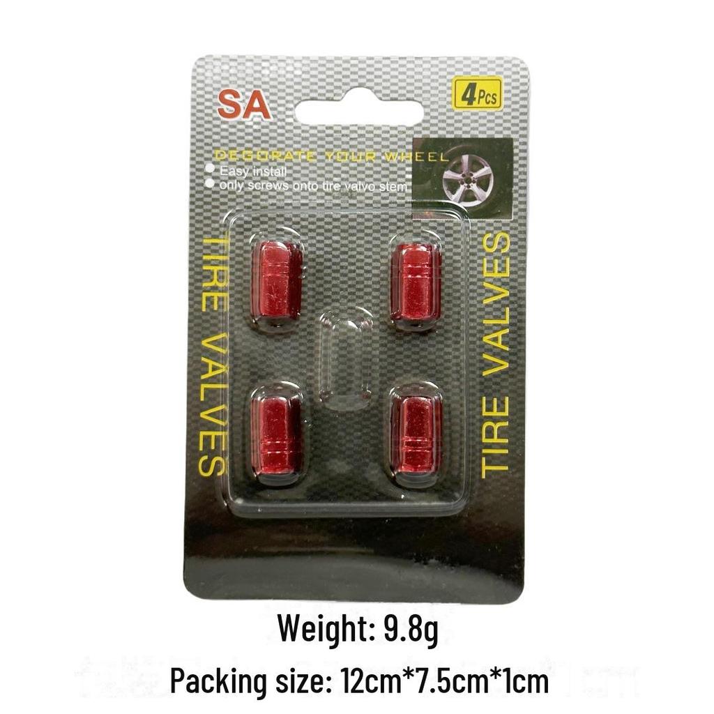 Universal Aluminum Tire Valve Caps 4-Pack, 5 Colors Available