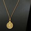 Ancient Method Sand Gold Rotatable Eight Treasures Luo Pan Pendant Necklace - New Chinese Style, National Trend