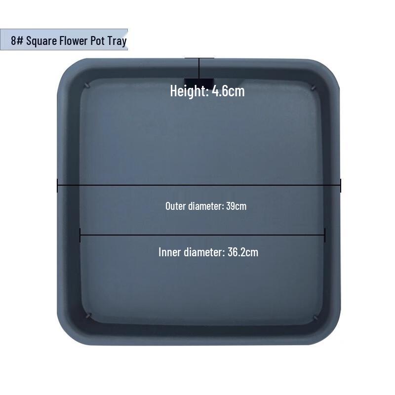 Lianpin Hui Square Plastic Flower Pot Tray (2-Pack)